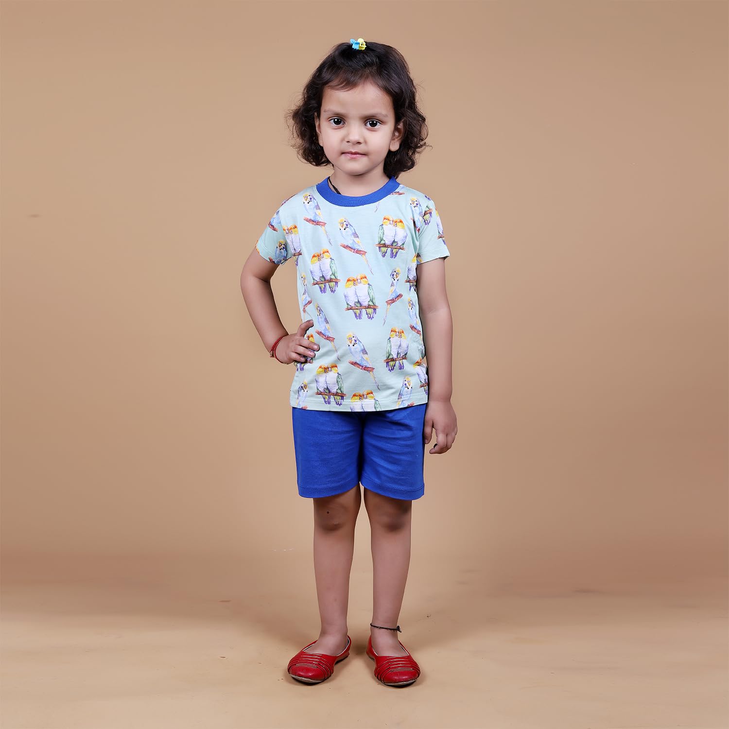 Regular Daily Wear Baby Girl/Boy Cotton cut Sleeves Casual T-shirt Shorts  Dress set (Multicolour 